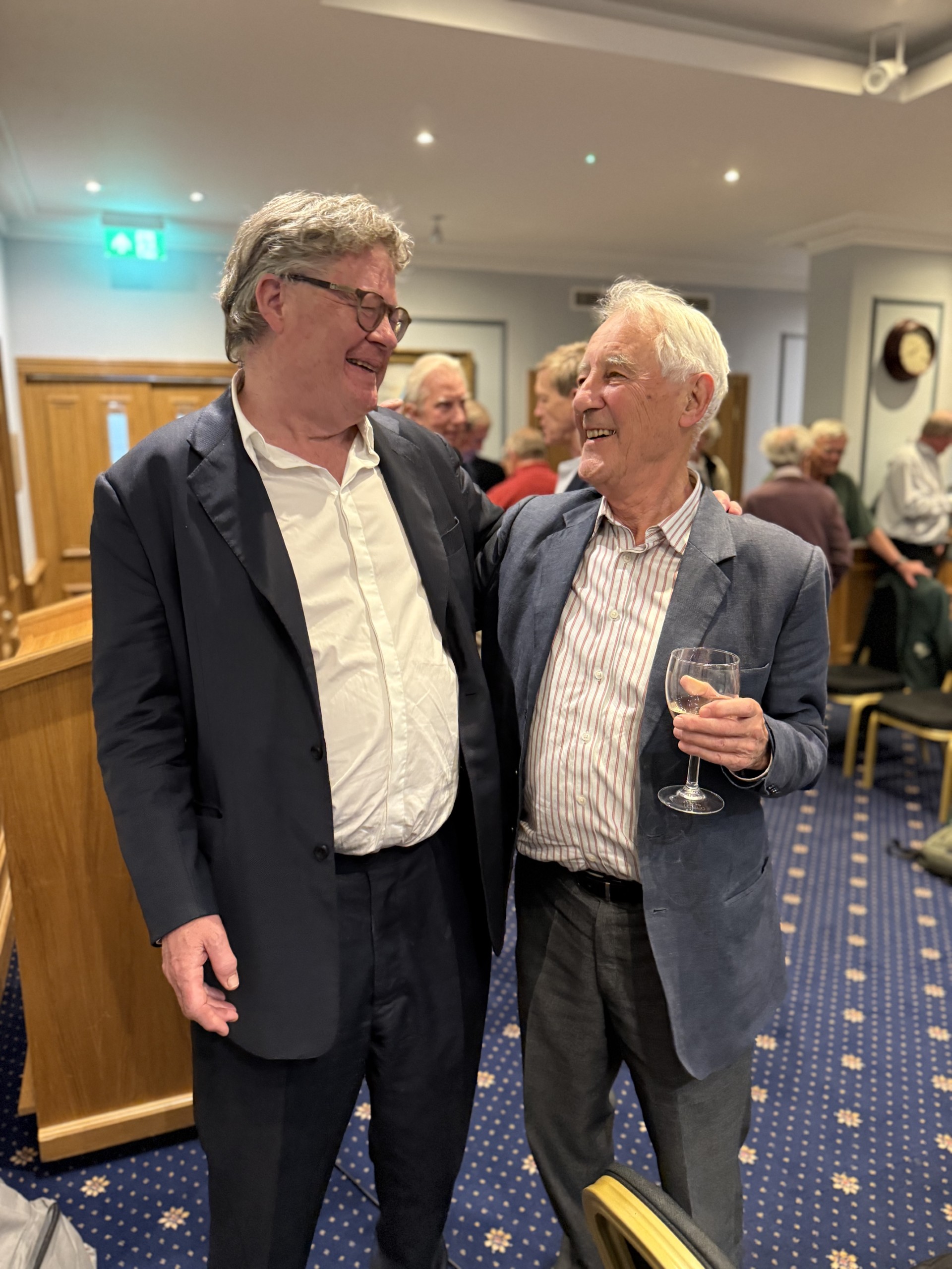 James Runcie with former England cricket captain Mike Brearley at a Cricket Society reception